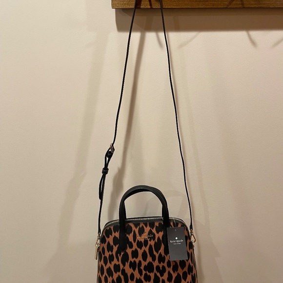 New Kate Spade Schuyler Medium Dome Satchel Spotted Animal Print - Picture 2 of 6